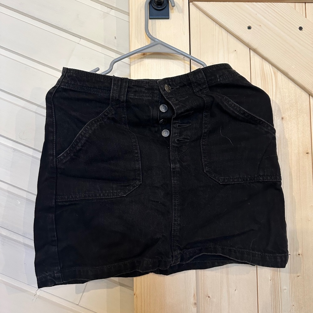 Ultra high rise black Jean skirt